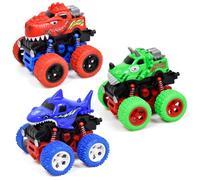 WFKKMEQ Coches de Juguete Inerciales, 3PCS Monstruo Vehículos Impulsados por Fricción 360 Stunt Rotación Coches de Tracción y Fricción Juguetes Coche Juguetes Inercia Regalo Cumpleaños para Niños