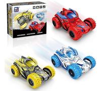 WFKKMEQ Coches de Juguete para Niños, 3PCS Monstruo Vehículos Impulsados por Fricción 360 Stunt Rotación Coches de Tracción y Fricción Juguetes Coche Juguetes Inercia Regalo Cumpleaños para Niños