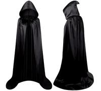 WFKKMEQ Halloween Capa con Capucha, Capa Negra con Capucha de Vampiro, Disfraz de Disfraz para Adultos Niños, Disfraz de Disfraz para Halloween, Fiesta Familiar - 90cm