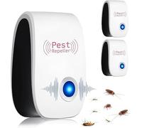 WFKKMEQ Repelente ultrasónico de plagas, repelente electrónico para interiores, control de plagas para ratones, cucarachas, hormigas, mosquitos, roedores, inofensivo para mascotas y humanos, paquete