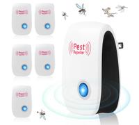WFKKMEQ Repelente ultrasónico de plagas, repelente ultrasónico de ratones, repelente electrónico de ratones, repelente de plagas ultrasónico para repeler ratas, arañas, polillas, paquete de 6 capas de
