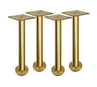 WFMSDT 4 Patas de Muebles de Acero Inoxidable, Patas de Muebles Ajustables y Modernas, Accesorios de Repuesto de Mesa de Metal, sofá, Cama, Patas de Muebles, elevadores, Color Dorado (26 cm)