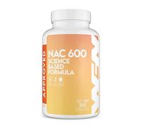 WFN Approved NAC 600 mg por cápsula - N-Acetil-L-Cisteína - Suministro anual de 365 cápsulas - Altamente dosificado, vegano, sin aditivos - Producido y probado en Alemania