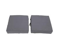 WFNIHONHON 2pcs Cojines de Silla de Patio 18.9x18.9x3.94 Pulgadas Cojines de Asiento al Aire Libre para Muebles de Patio Almohadillas sofá sofá con Correas para manija Cubierta Lavable (Gris Oscuro)