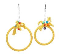 WFNIHONHON Algodón de algodón Pet Parrot Swing Ring Halling Tresking Toys Bitting Toys Accesorio de Jaula (Amarillo)