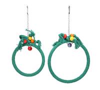 WFNIHONHON Algodón de algodón Pet Parrot Swing Ring Halling Tresking Toys Bitting Toys Accesorio de Jaula (Verde)