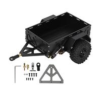 WFNIHONHON for 1/18 RC Car Hitch Trailer, High Strength Aluminum Alloy, Skid Resistant Rubber Tires, Realistic Design, Non Destructive Installation (Negro)