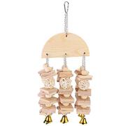 WFNIHONHON Pájaro de Madera Swing Swing Parrot Mordiendo el Accesorio de Juguetes de la Jaula de la Jaula del Bloque