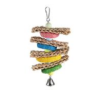 WFNIHONHON Toalla de Toalla Juguetes pictóricos de masticación Hechos a Mano con Campana para Loros Los pájaros se divierten