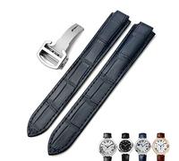 WFRUEDWC 16 mm 18 mm 20 mm Genuino Reloj de cuero Correa Black Blue Marrón Bandas de reloj de hebilla para Cartier Tank Solo Blue Ballon