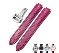 WFRUEDWC 16 mm 18 mm 20 mm Genuino Reloj de cuero Correa Black Blue Marrón Bandas de reloj de hebilla para Cartier Tank Solo Blue Ballon
