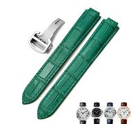 WFRUEDWC 16 mm 18 mm 20 mm Genuino Reloj de cuero Correa Black Blue Marrón Bandas de reloj de hebilla para Cartier Tank Solo Blue Ballon