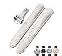 WFRUEDWC 16 mm 18 mm 20 mm Genuino Reloj de cuero Correa Black Blue Marrón Bandas de reloj de hebilla para Cartier Tank Solo Blue Ballon