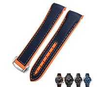 WFRUEDWC Banda de reloj de nylon de goma de 21 mm de 21 mm 19 mm 20 mm para Omega Strap Planet Ocean Seamaster 300 Pulsera de goma