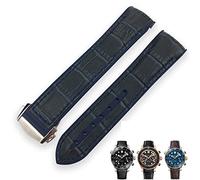 WFRUEDWC Bandas de reloj de cuero de vaca de 19 mm para Omega Seamaster 300 Speedmaster de Ville Reloj For Men Bracelet