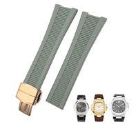 WFRUEDWC Bandas de relojes impermeables para la correa de silicona de goma de goma de 25 mm para Patek Philippe Nautilus Men Bracel