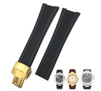 WFRUEDWC Bandas de relojes impermeables para la correa de silicona de goma de goma de 25 mm para Patek Philippe Nautilus Men Bracel