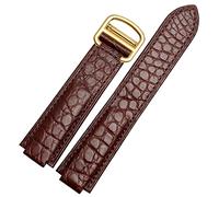 WFRUEDWC [Bonool] American Crocodile Leather Watch Cartier Cartier Blue globo convexa Correa de cuero 18-20 mm adecuada para hombres y mujeres Negro