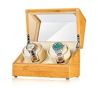 WFRUEDWC Caja de hilandería Caja de vigilancia de Relojes: vigilancia de Reloj de bambú Automático Reloj Shaker Mecánico Reloj giratoria Caja de Almacenamiento de Almacenamiento con Control de Acceso