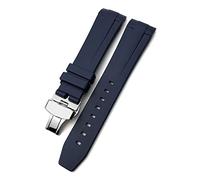 WFRUEDWC Camina de vigilancia de silicona de goma de 19 mm de 19 mm 21 mm Fit para Longines Conquest Hydroconquest L3 Pon correa de reloj impermeable/hebilla plegable