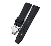 WFRUEDWC Camina de vigilancia de silicona de goma de 19 mm de 19 mm 21 mm Fit para Longines Conquest Hydroconquest L3 Pon correa de reloj impermeable/hebilla plegable