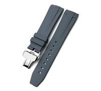 WFRUEDWC Camina de vigilancia de silicona de goma de 19 mm de 19 mm 21 mm Fit para Longines Conquest Hydroconquest L3 Pon correa de reloj impermeable/hebilla plegable