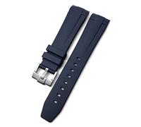 WFRUEDWC Camina de vigilancia de silicona de goma de 19 mm de 19 mm 21 mm Fit para Longines Conquest Hydroconquest L3 Pon correa de reloj impermeable/hebilla plegable