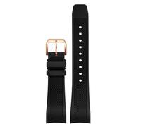 WFRUEDWC Corcha de reloj de goma 22 mm para IWC IW390502 IW390209 Banda de reloj plegable Plegado de pulsera curvada Muñeca de pulsera Cinturón