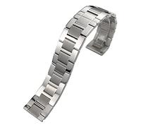 WFRUEDWC Correa de reloj de acero inoxidable sólido para Cartier Tank London Solo Claire Men Steel Watch Band de 20 mm Color de plata