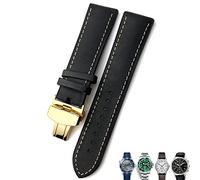 WFRUEDWC Correa de reloj de cuero de 20 mm, 21 mm, 22 mm, correas de reloj de cuero negro y marrón para Rolex para Omega Seamaster 300 para Hamilton para Seiko para IWC para pulsera Tissot (color