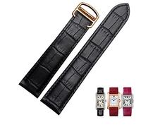 WFRUEDWC Correa de reloj de cuero genuino 1617/18/20/22/23/24/25 mm pulsera para hombres/mujeres reemplazo correas de reloj para Cartier Tank Solo (color: 10 mm cierre dorado, tamaño: 23 mm)