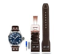 WFRUEDWC Correa de reloj de cuero Rivet para pilotos de IWC IW500916 ACCESORIOS DE BANDA DE VISTA SUABLES Y COFICIDAS