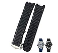 WFRUEDWC Correa de reloj de goma curvada de 20 mm para Omega AT150 Aqua Terra Seamaster 300 Despliegue de acero Banda de vigilancia