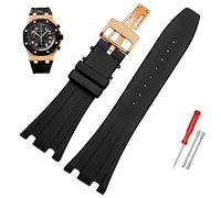 WFRUEDWC Muñeca de la pulsera de la correa del reloj de goma de silicona negra de 28 mm para el cinturón de banda de vigilancia de roble Royal 40 mm 42 mm