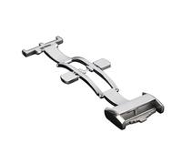 WFRUEDWC Original Auténtico para Longines Satrete de Acero Inoxidable Cinturón de Hebilla Bandas de Reloj de Mariposa de Doble Prensa Hebilla