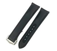WFRUEDWC Para Omega Seamaster 300 Speedmaster At150 Planet Ocean Smooth Watch Watch Strap 19 mm 20 mm 21 mm Banda de reloj de cuero genuino (color: broche de oro de 10 mm, tamaño: 19 mm)