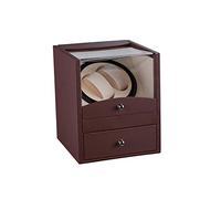 WFRUEDWC Reloj automático Buoder Box Reloj Box Box 2+2 Mecánica automática Vineta Doble Reloj Cajero Shaker silencioso Silencio Motor Motor Bobinado (marrón)