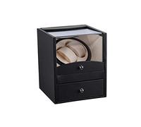 WFRUEDWC Reloj automático Buoder Box Reloj Box Box 2+2 Mecánica automática Vinperadora Doble Reloj Cajero Shaker silencioso Motor Motor Relojes de Almacenamiento (Negro)