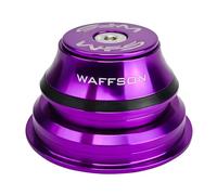 WFS HY875 - Juego de auriculares semiintegrados cónicos de 1-1/8 a 1-1/2 pulgadas para tubos de cabeza cónica, aleación de aluminio CNC, sin rosca, rodamientos sellados para bicicleta de montaña