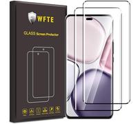 WFTE [2-Pack Protector de Pantalla para Honor Magic 7 Lite/X9C/X60 Pro,3D Cobertura máxima,9H Dureza,Huellas Dactilares Libre,Sin Burbujas,Cristal Templado Protector de Pantalla(Black)