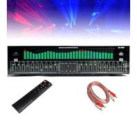 WFUAHA Ecualizador Digital Dual de 31 Bandas, Ecualizador gráfico estéreo, reducción de Ruido, con Pantalla LED de Espectro, 12 Patrones de Ritmo, ecualizadores Profesionales