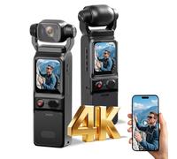 WFULM Cámara corporal 4K Mini cámara corporal de acción con WiFi, cámara de vlogging portátil para deportes, viajes