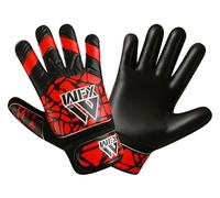 WFX Guantes de portero para niños, niños, jóvenes, guantes de portero de fútbol con doble soporte de muñeca, guantes de portero de fútbol, protección de palma de agarre (rojo, talla 6 adecuada para