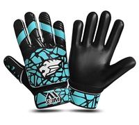 WFX Guantes de portero para niños y jóvenes, guantes de portero de fútbol con doble soporte de muñeca, guantes de portero de fútbol, protección de palma (aguamarina, talla 4, adecuado para niños de 6