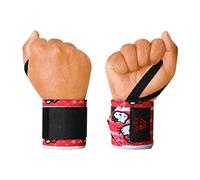 WFX Muñequeras de gimnasio Fitness Entrenamiento Entrenamiento Pesado Levantamiento de pesas Correas de muñeca Apoyo Bucles para el pulgar Par Ajustable Brace Fuerte Grip Powerlifting Culturismo