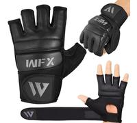 WFX Saco de Boxeo Guantes de Boxeo Manoplas de Karate MMA Combate Corporal Entrenamiento de Taekwondo Artes Marciales Lucha Grappling Muay Thai (Negro Azabache, XL)