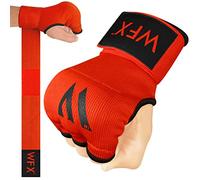 WFX Vendas de Boxeo para Manos, Saco de Boxeo para Hombres y Mujeres, Guantes Interiores de Gel, Vendas, Correas de Soporte largas y rápidas, Entrenamiento Sparring (Rojo, S)