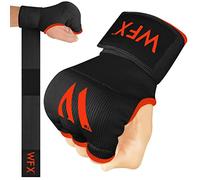 WFX Vendas de Boxeo para Manos, Saco de Boxeo para Hombres y Mujeres, Guantes Interiores de Gel, Vendas, Correas de Soporte largas y rápidas, Entrenamiento Sparring (Negro, M)
