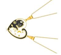 WGBOSMG 1 par de collares con colgante para parejas que se pueden llevar juntos o solos con dije de metal blanco y negro para elegantes joyas románticas