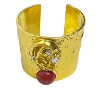 WGBOSMG Brazalete ancho con expresión facial 3D a la moda, joyería de mano de aleación abierta, ajustable, elegante pulsera ajustable, One Size, como se describe, como se describe